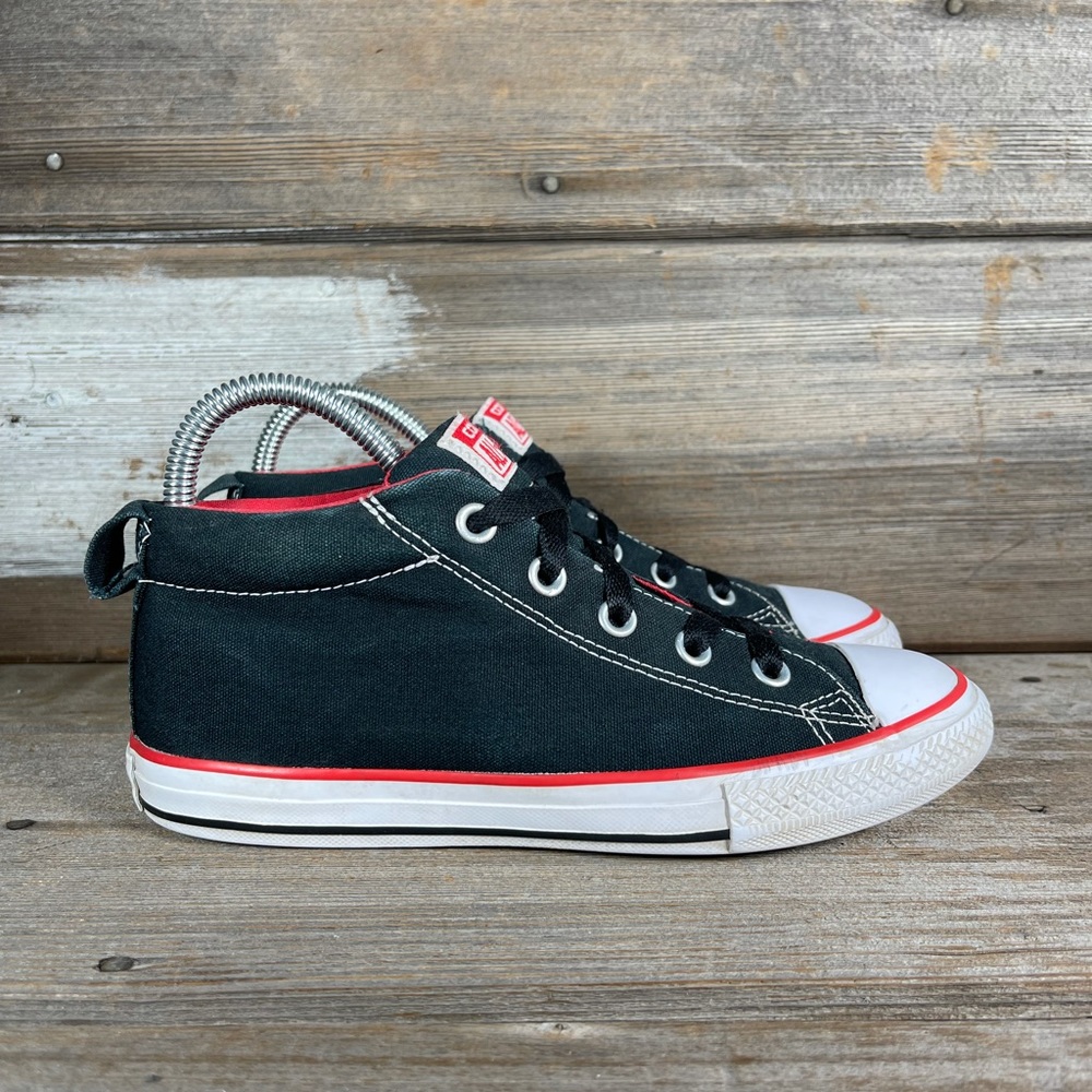 Converse All Star Hi Top Black Red Sneakers